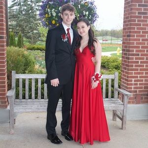 COPY - Red Satin Prom Dress